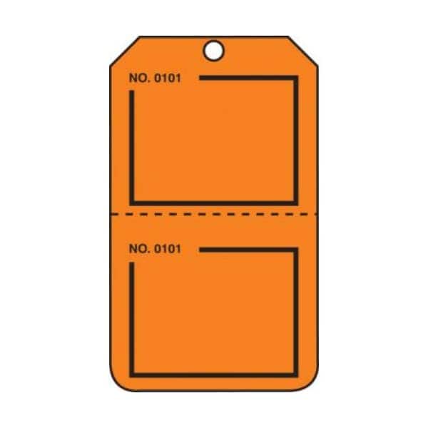 Accuform Safety Tags, Blank, Numbered, Perforated, Orange, 5.75in x 3.25in, PF-Cardstock, 25PK TPP225CTP - main